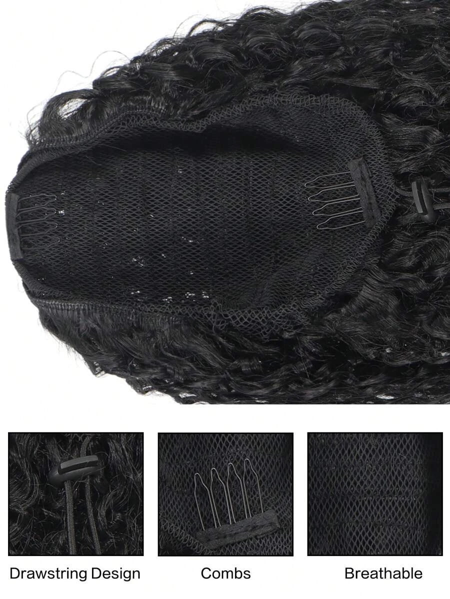 Heat-Resistant Deep Curly Drawstring Ponytail Extension for Women – Instant Clip-In, Afro Kinky Curly Texture, Small to Medium Curls – Perfect for Daily Protective Styling – Synthetic Fiber, 20 Inch
