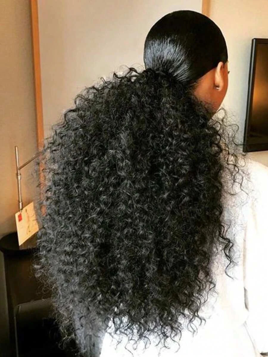 Heat-Resistant Deep Curly Drawstring Ponytail Extension for Women – Instant Clip-In, Afro Kinky Curly Texture, Small to Medium Curls – Perfect for Daily Protective Styling – Synthetic Fiber, 20 Inch