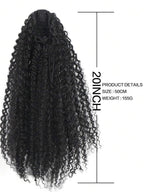 Heat-Resistant Deep Curly Drawstring Ponytail Extension for Women – Instant Clip-In, Afro Kinky Curly Texture, Small to Medium Curls – Perfect for Daily Protective Styling – Synthetic Fiber, 20 Inch