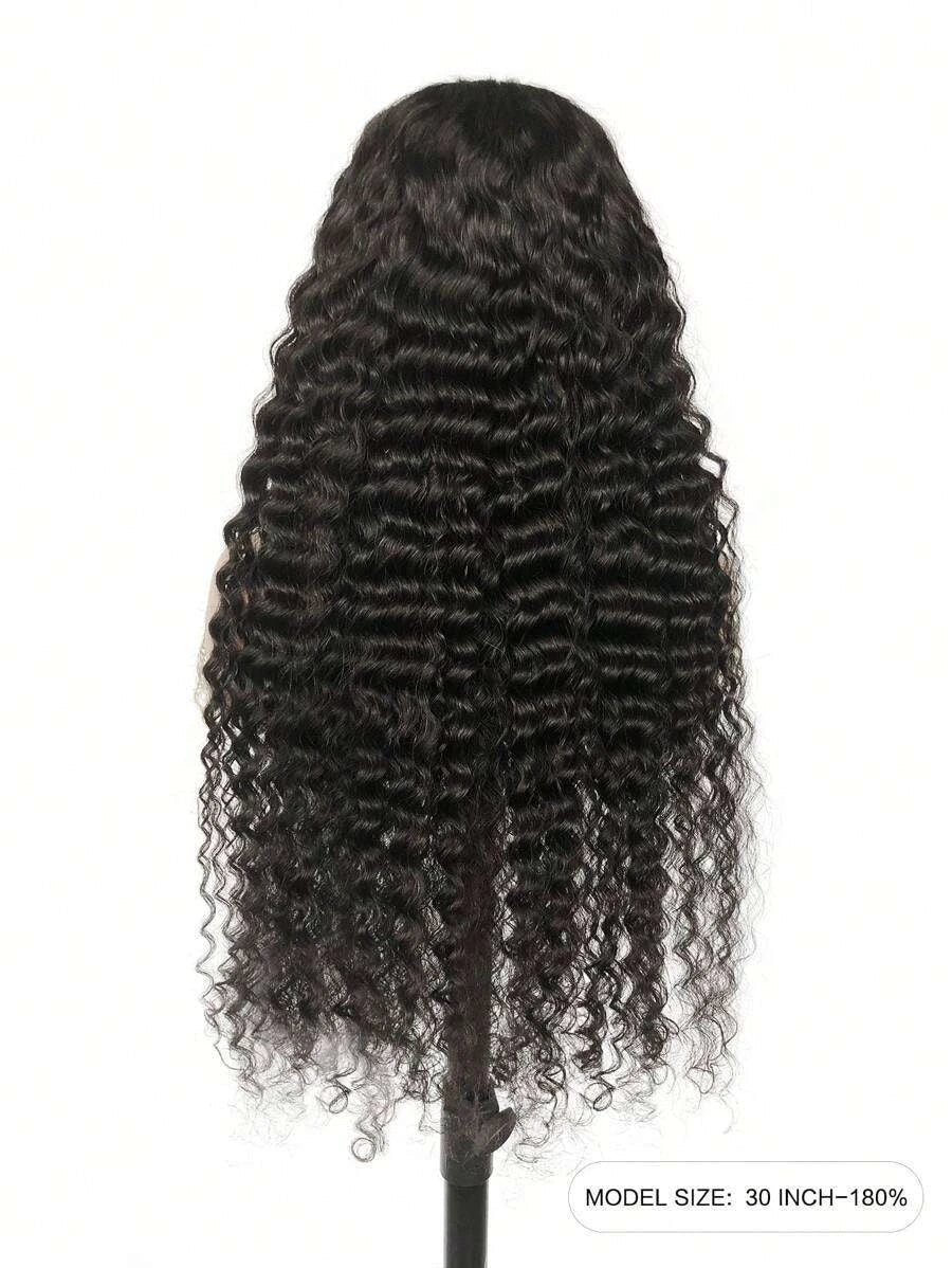 Deep Wave Wig 6x4 Lace Closure Glueless Wear and Go, Pre-Plucked Natural Hairline, 180% Density, 100% Human Hair, Low Maintenance, 8-30 In