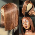 Glueless Short Bob Lace Front Human Hair Wig for Women – 13x4 HD Transparent Lace, Pre-Plucked with Baby Hair, 180% Density – Perfect for Everyday Wear & Bold Color Looks – 100% Human Hair, 8–14 Inch, 9 Trendy Colors