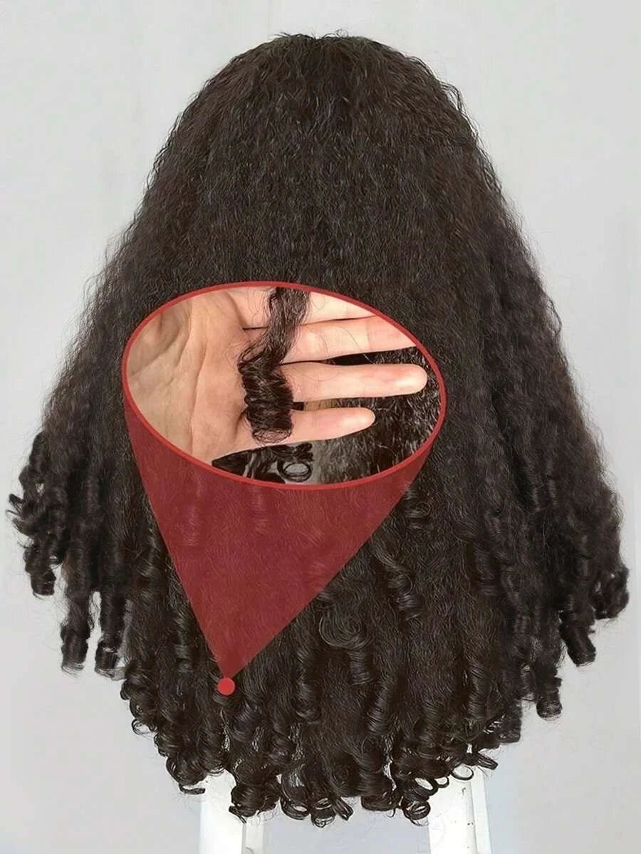 Glueless Afro Kinky Curly U-Part Half Wig for Women – Clip-In, Bouncy Curly Ends, Elastic Mesh Cap – Perfect for Daily Protective Styling – Synthetic Fiber, 24 Inch