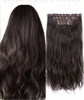 Clip-In Long Curly Hair Extension for Women – Instant Length & Volume, Easy Attach – Perfect for Everyday Wear & Special Occasions – Synthetic Fiber, Dark Brown