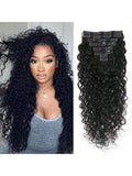 Clip-In Hair Extensions for Women – 8-Piece Full Head Set, 120g Thick Double Weft – Perfect for Back to School & Everyday Wear – Brazilian Human Hair Blend, 8–24 Inch, Natural Black