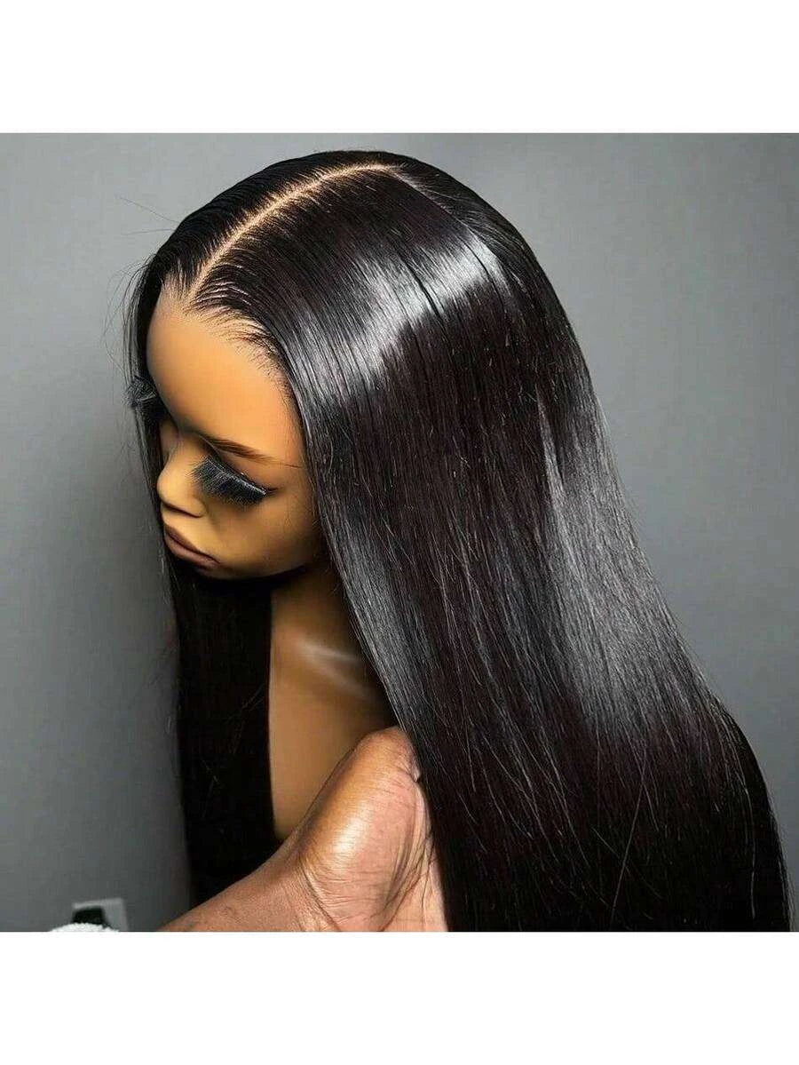 Glueless Straight Lace Front Human Hair Wig for Women – 13x4/13x6 Transparent Lace, Pre-Plucked with Baby Hair, 200% Density – Perfect for Everyday Wear & Special Occasions – Brazilian Human Hair Blend, 40 Inch, Natural Black