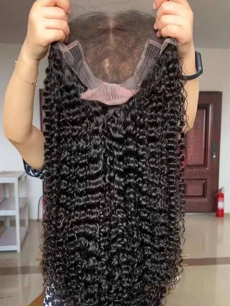 Glueless Deep Wave Lace Front Wig for Women – HD Transparent 13x4 Frontal, Wet & Wavy 200% Density, Pre-Plucked with Baby Hair – Perfect for Everyday Wear, Parties & Halloween – Brazilian Human Hair Blend, 6–30 Inch, Natural Black