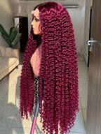 Glueless Deep Wave Lace Front Human Hair Wig for Women – 13x6 HD Lace Frontal, Pre-Plucked with Baby Hair, Wet & Wavy 250% Density – Perfect for Everyday Wear & Holiday Gifting – Brazilian Human Hair Blend, 40 Inch, Burgundy