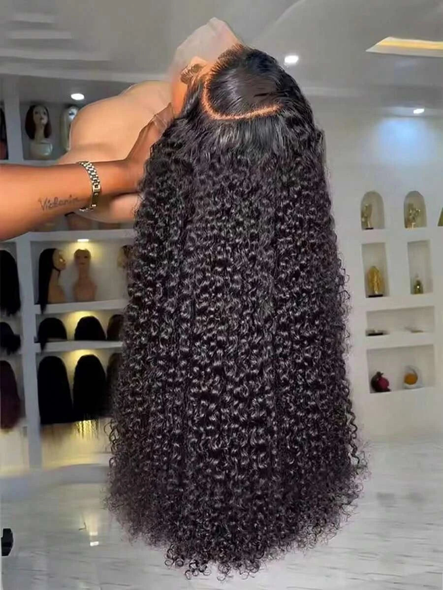 Glueless Deep Wave Lace Front Wig for Women – HD Transparent 13x4 Frontal, Wet & Wavy 200% Density, Pre-Plucked with Baby Hair – Perfect for Everyday Wear, Parties & Halloween – Brazilian Human Hair Blend, 6–30 Inch, Natural Black