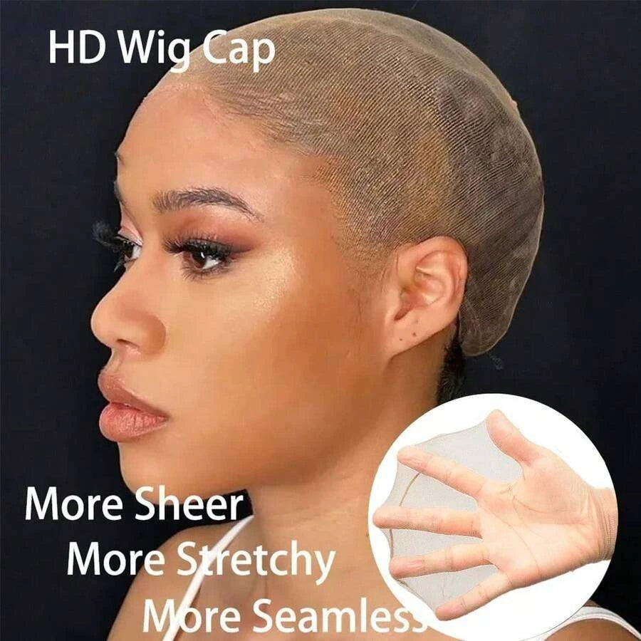 Invisible Breathable HD Wig Cap for Women – Ultra-Thin Stretchy Stocking Cap, 4-Piece Set – Perfect for Lace Front Wig Installs – Polyamide, One Size