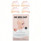Invisible Breathable HD Wig Cap for Women – Ultra-Thin Stretchy Stocking Cap, 4-Piece Set – Perfect for Lace Front Wig Installs – Polyamide, One Size