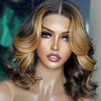 Glueless Body Wave Bob Lace Front Wig for Women – 13x4/13x6 HD Lace, Pre-Plucked Remy Hair, 250% Density – Perfect for Everyday Wear – Brazilian Human Hair Blend, 8–16 Inch, Brown & Honey Blonde Ombre (S4/27)