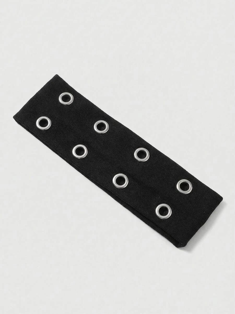 Anti-Slip Elastic Hollow-Out Headband for Women – Punk Gothic Style, Soft Stretch Fit – Perfect for Beach, Yoga, Sports & Daily Wear – Polyester, One Size