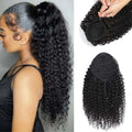 Kinky Curly Drawstring Clip-In Hair Extensions for Women – 8-Piece Full Head Set, 120g Thick Double Weft – Perfect for Back to School & Everyday Wear – Brazilian Human Hair Blend, 8–24 Inch