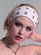 Anti-Slip Elastic Hollow-Out Headband for Women – Punk Gothic Style, Soft Stretch Fit – Perfect for Beach, Yoga, Sports & Daily Wear – Polyester, One Size