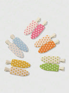 Retro Polka Dot Bangs Hairpin Clips for Women – 4-Piece Set, Cute Kawaii Style – Perfect for Daily Wear & Going Out – Metal, One Size