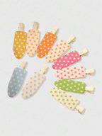 Retro Polka Dot Bangs Hairpin Clips for Women – 4-Piece Set, Cute Kawaii Style – Perfect for Daily Wear & Going Out – Metal, One Size