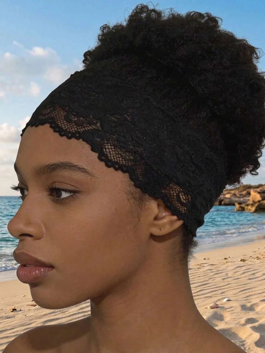 Lace Headband for Women – Twist Detail, Floral Texture – Perfect for Daily Wear, Summer & Beach Vacations – Polyester, One Size