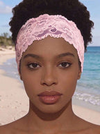 Lace Headband for Women – Twist Detail, Floral Texture – Perfect for Daily Wear, Summer & Beach Vacations – Polyester, One Size