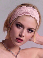Lace Headband for Women – Twist Detail, Floral Texture – Perfect for Daily Wear, Summer & Beach Vacations – Polyester, One Size