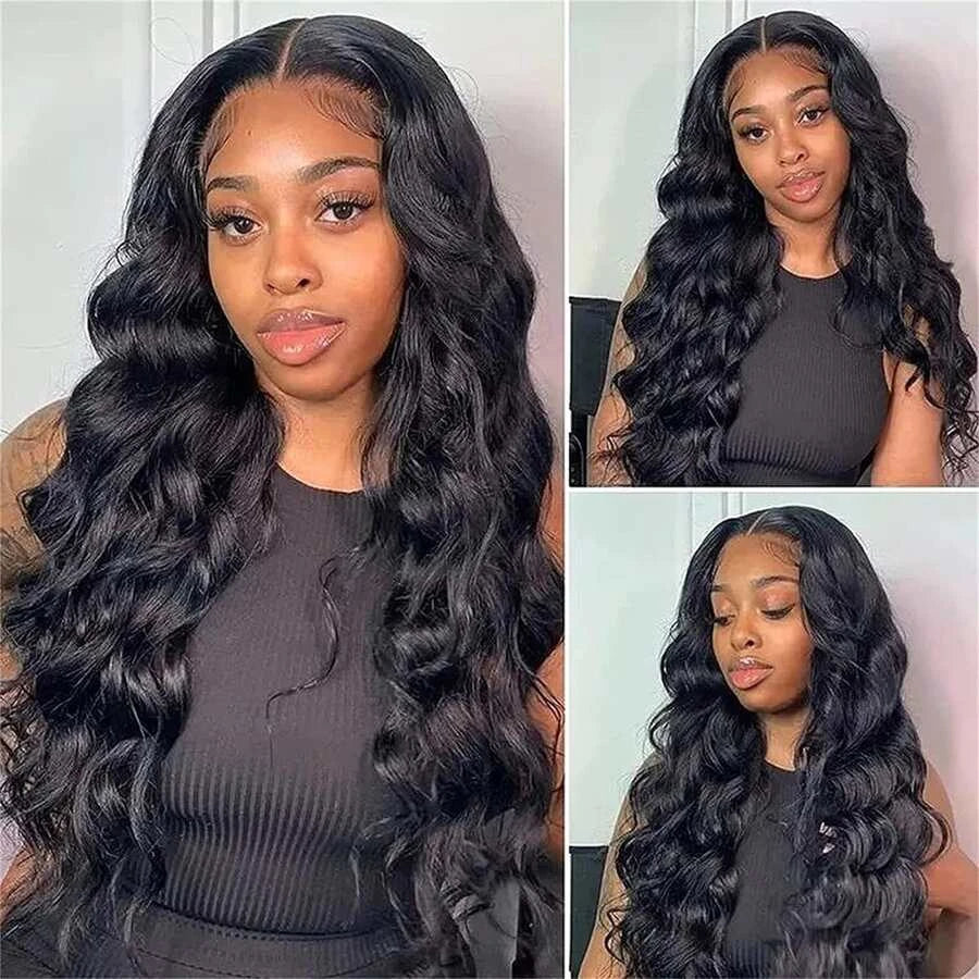 Glueless Body Wave Lace Front Human Hair Wig for Women – 13x4 HD Transparent Lace, Pre-Plucked Hairline – Perfect for Everyday Wear & Special Occasions – Brazilian Human Hair Blend, 8–34 Inch, Natural Black