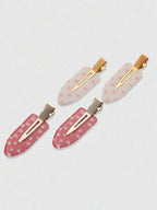 Retro Polka Dot Bangs Hairpin Clips for Women – 4-Piece Set, Cute Kawaii Style – Perfect for Daily Wear & Going Out – Metal, One Size