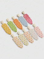 Retro Polka Dot Bangs Hairpin Clips for Women – 4-Piece Set, Cute Kawaii Style – Perfect for Daily Wear & Going Out – Metal, One Size
