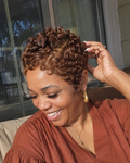 Glueless Pixie Cut Bob Wig for Women – Light Brown, Curly Deep Wave, Effortless Everyday Confidence – 13x4 HD Lace Front – Brazilian Human Hair Blend, 4–6 Inch