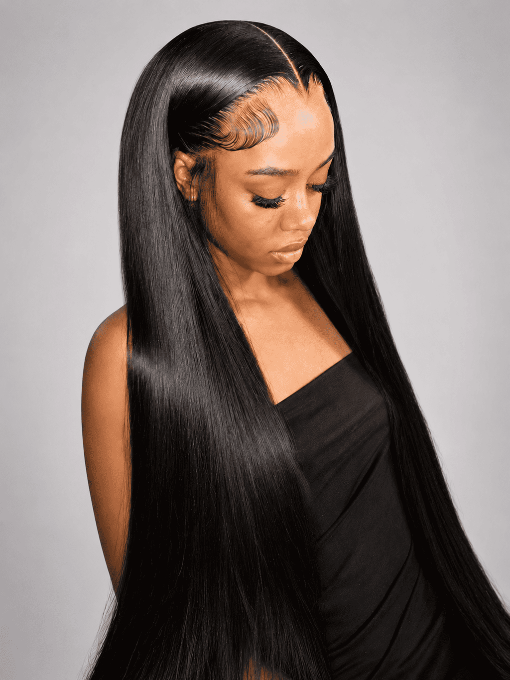 Glueless Straight Lace Front Human Hair Wig for Women – 13x4/13x6 Transparent Lace, Pre-Plucked with Baby Hair, 200% Density – Perfect for Everyday Wear & Special Occasions – Brazilian Human Hair Blend, 40 Inch, Natural Black