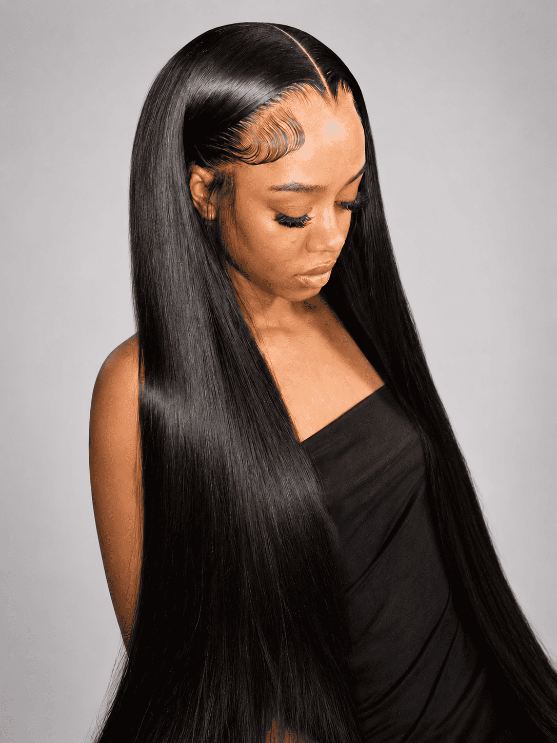 Glueless Straight Lace Front Human Hair Wig for Women – 13x4/13x6 Transparent Lace, Pre-Plucked with Baby Hair, 200% Density – Perfect for Everyday Wear & Special Occasions – Brazilian Human Hair Blend, 40 Inch, Natural Black