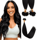 U-Tip Keratin Bond Fusion Hair Extensions for Women – Pre-Bonded Straight, 30g Pack – Perfect for Fuller, Longer Everyday Hair – Brazilian Human Hair Blend, 10–24 Inch, S1B