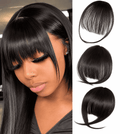 Beginner-Friendly Air Bangs with Sideburns Clip-In Hair Extension for Women – SNatural, Easy Wear Real-Hair Look – Perfect for Quick Styling & Everyday Wear – Brazilian Human Hair Blend, 6 Inch