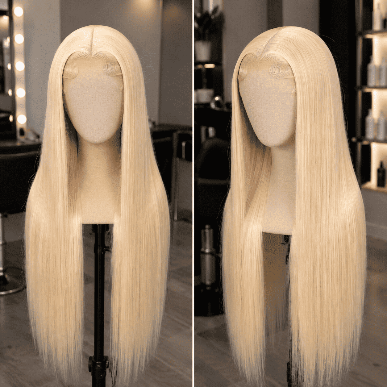 Glueless Straight Lace Front Human Hair Wig for Women – 13x4/13x6 Transparent Lace, Pre-Plucked with Baby Hair, 200% Density – Perfect for Everyday Wear & Special Occasions – Brazilian Human Hair Blend, 40 Inch, Blonde (S613)