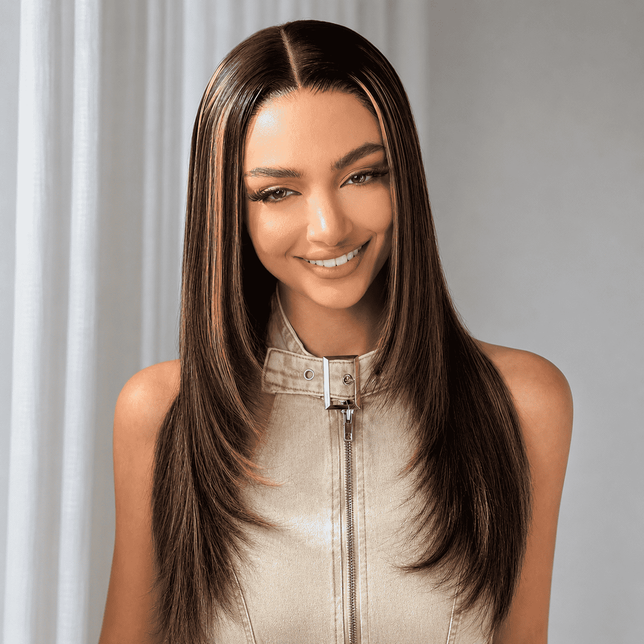 Glueless Layered Cut Straight Lace Closure Wig for Women – 6x4 HD Pre-Bleached Closure, Pre-Plucked Hairline, Beginner-Friendly Wear & Go, 180% Density – Perfect for Everyday Wear – 100% Human Hair, 16–24 Inch, Natural & Honey Blonde Ombre (S1/27)