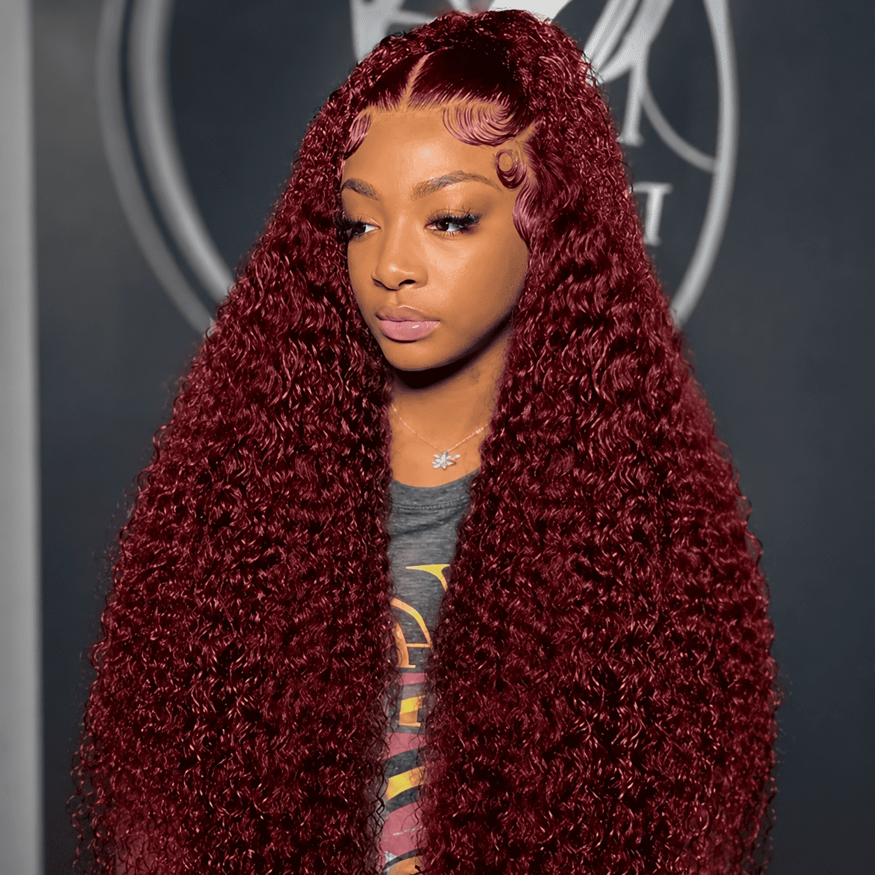 Glueless Deep Wave Lace Front Human Hair Wig for Women – 13x6 HD Lace Frontal, Pre-Plucked with Baby Hair, Wet & Wavy 250% Density – Perfect for Everyday Wear & Holiday Gifting – Brazilian Human Hair Blend, 40 Inch, Burgundy