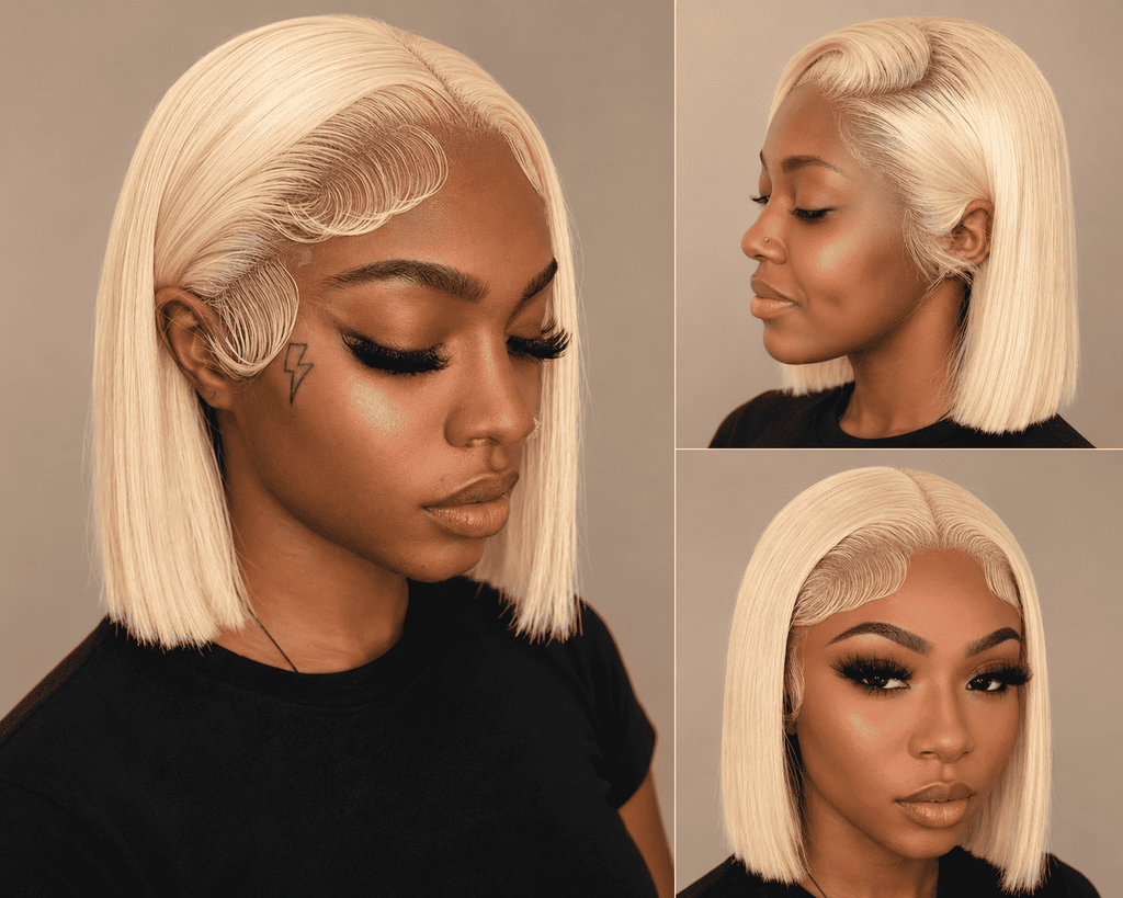 Glueless Short Bob Lace Front Human Hair Wig for Women – 13x4 HD Transparent Lace, Pre-Plucked with Baby Hair, 180% Density – Perfect for Everyday Wear & Bold Color Looks – 100% Human Hair, 8–14 Inch, 9 Trendy Colors