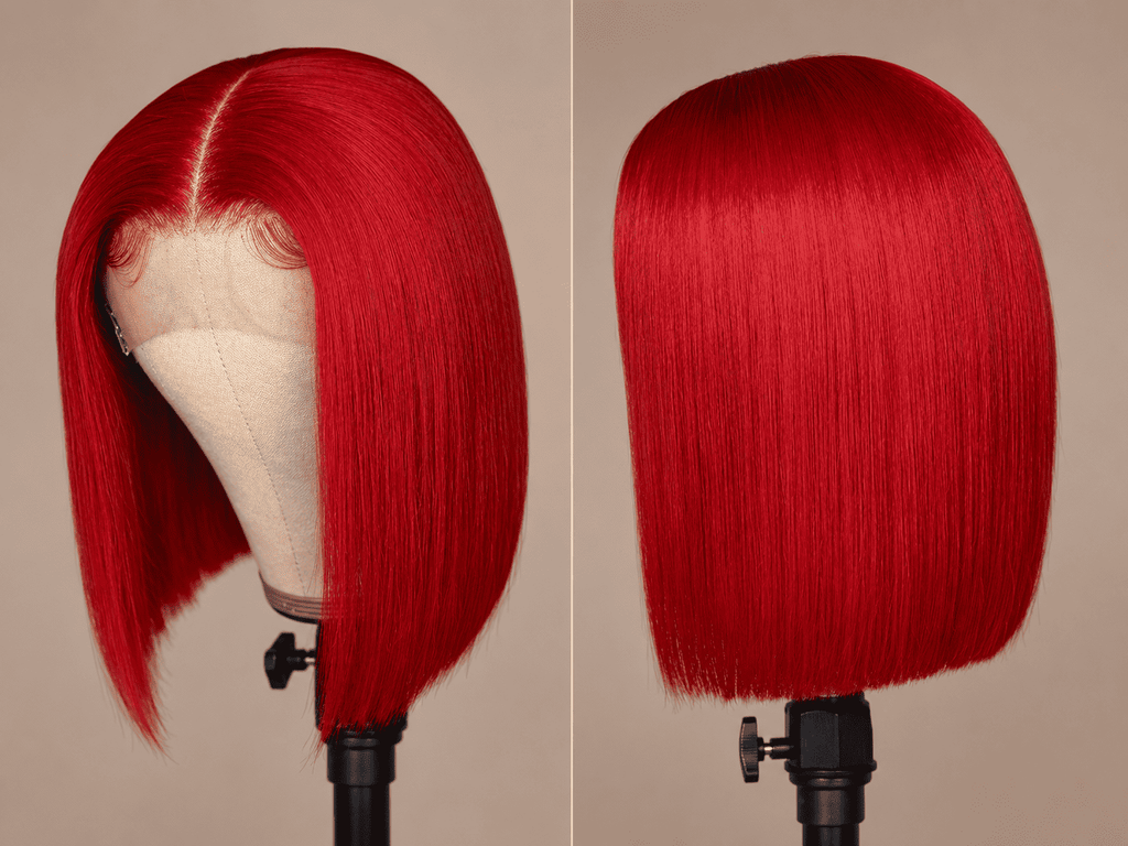 Glueless Short Bob Lace Front Human Hair Wig for Women – 13x4 HD Transparent Lace, Pre-Plucked with Baby Hair, 180% Density – Perfect for Everyday Wear & Bold Color Looks – 100% Human Hair, 8–14 Inch, 9 Trendy Colors