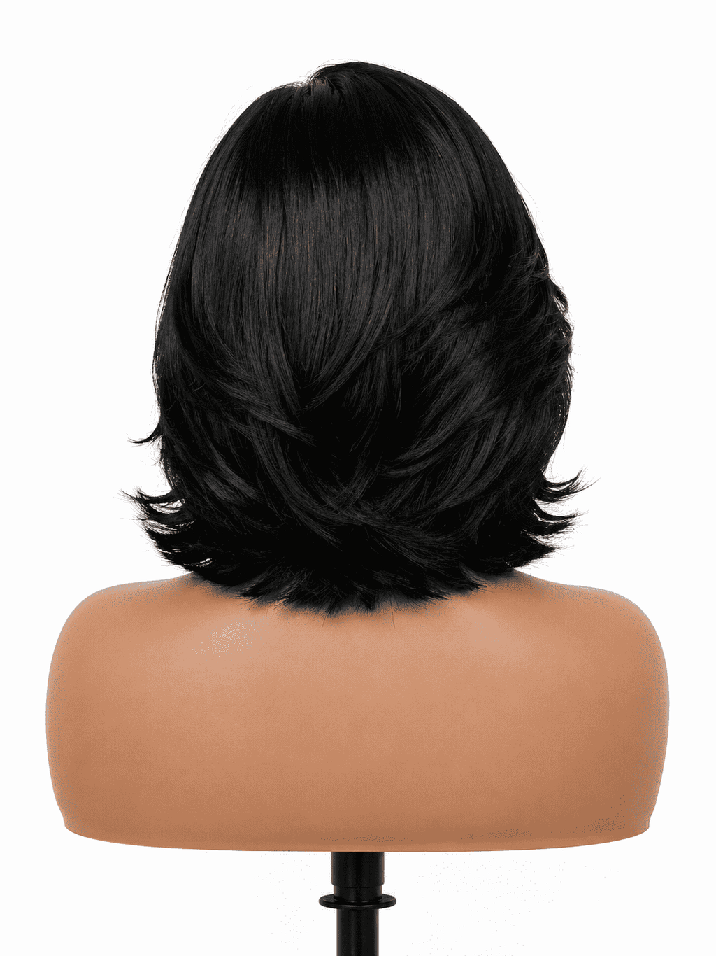 Sleek Side Part Bob Wig Natural Black, Classic Polished Waves, 4x4 Pre-Bleached Lace, 180% Density, Remy Human Hair, 8-10 In