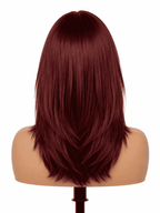 Burgundy Layered Bob Wig Glueless Wear and Go, 4x4 Pre-Bleached Lace, Pre-Plucked, 180% Density, Remy Human Hair, 8-10 In