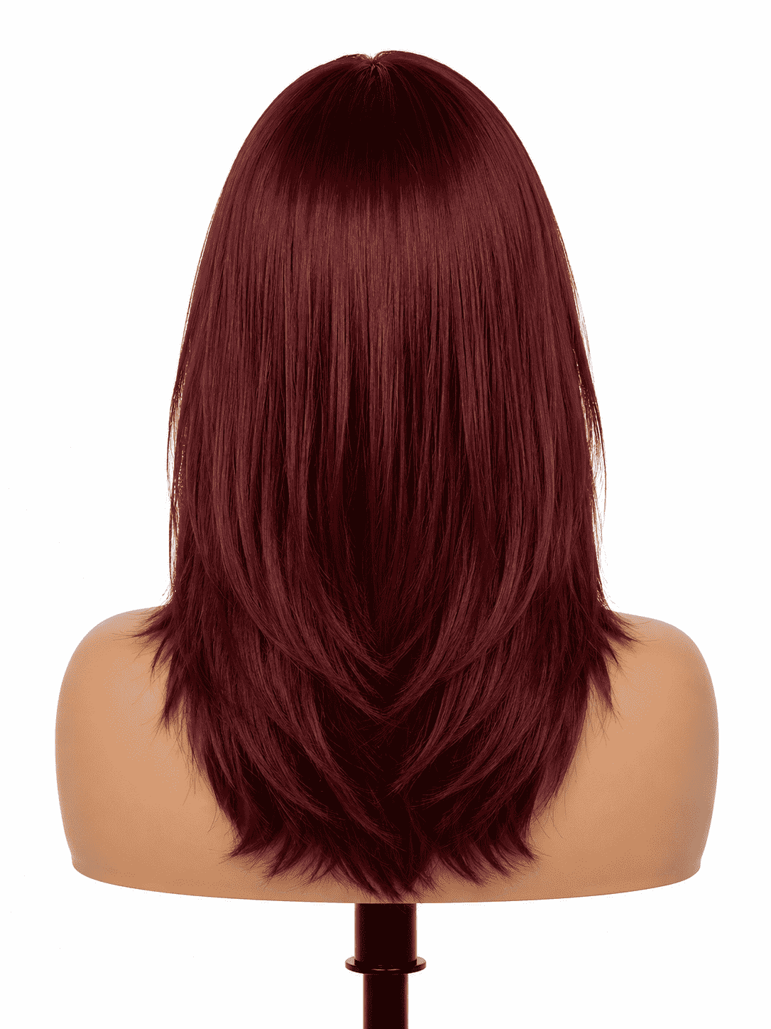 Burgundy Layered Bob Wig Glueless Wear and Go, 4x4 Pre-Bleached Lace, Pre-Plucked, 180% Density, Remy Human Hair, 8-10 In