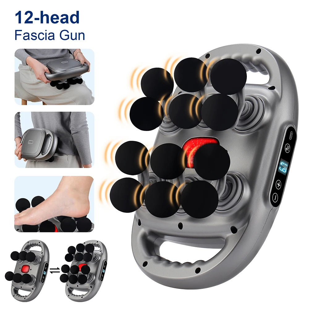 42-Head Fascia Gun — High-Frequency Vibration Massage Gun for Back, Waist, Neck & Shoulders