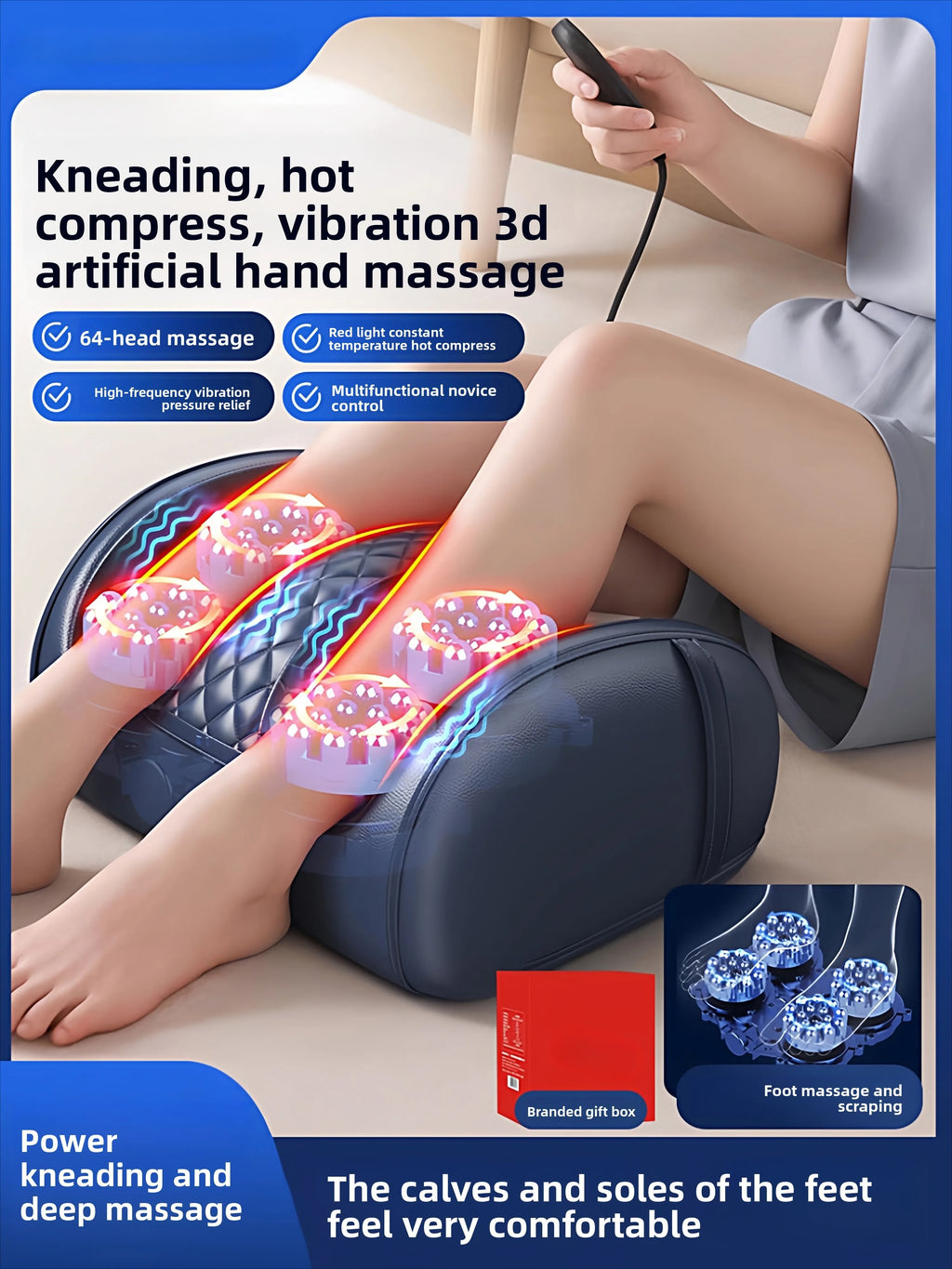 Shiatsu Foot Massager with Heat — 4-Roller Electric Kneading Machine for Deep Foot Relief