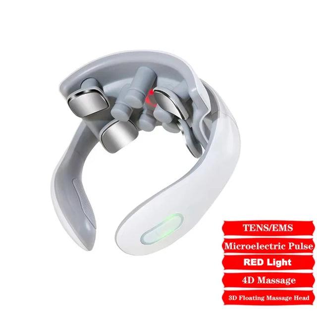 Smart Rechargeable Neck Massager with Red Light Therapy
