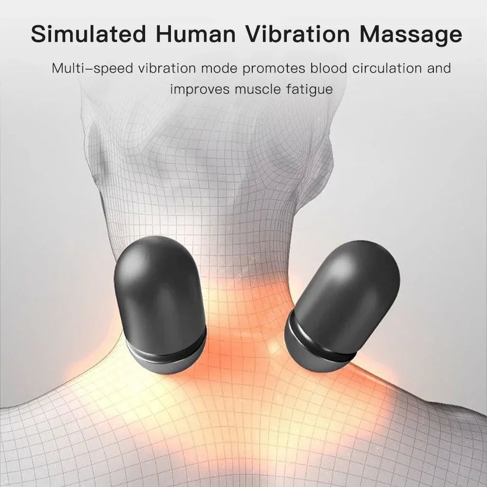 Electric Neck Massager Pillow — Cervical Heating Vibration Support for Pain Relief & Better Sleep