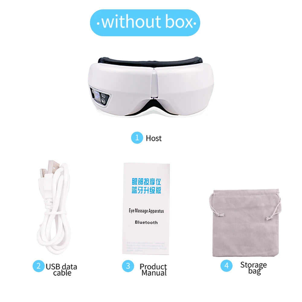 6D Smart Eye Massager Glasses with Vibration & Bluetooth