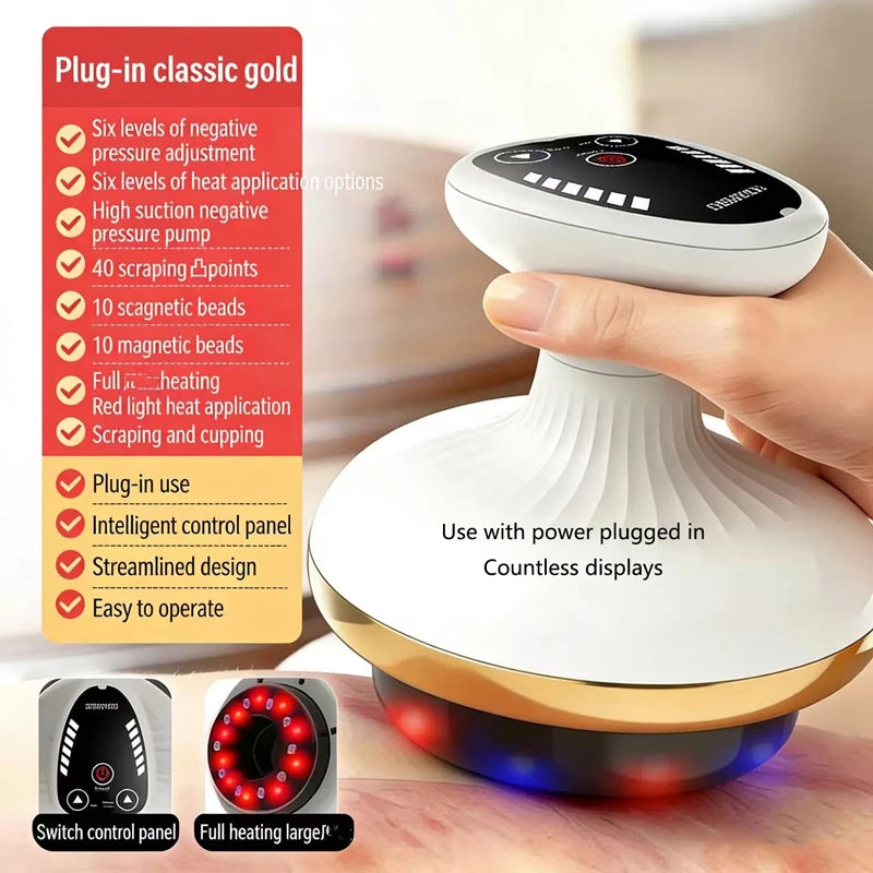 Electric Cupping & Scraping Massager – Heated Suction Anti-Cellulite Body Massager
