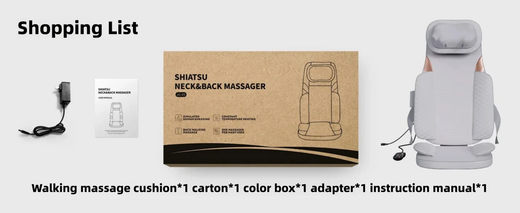 Back Massager Cushion with Kneading & Heat for Lower Back
