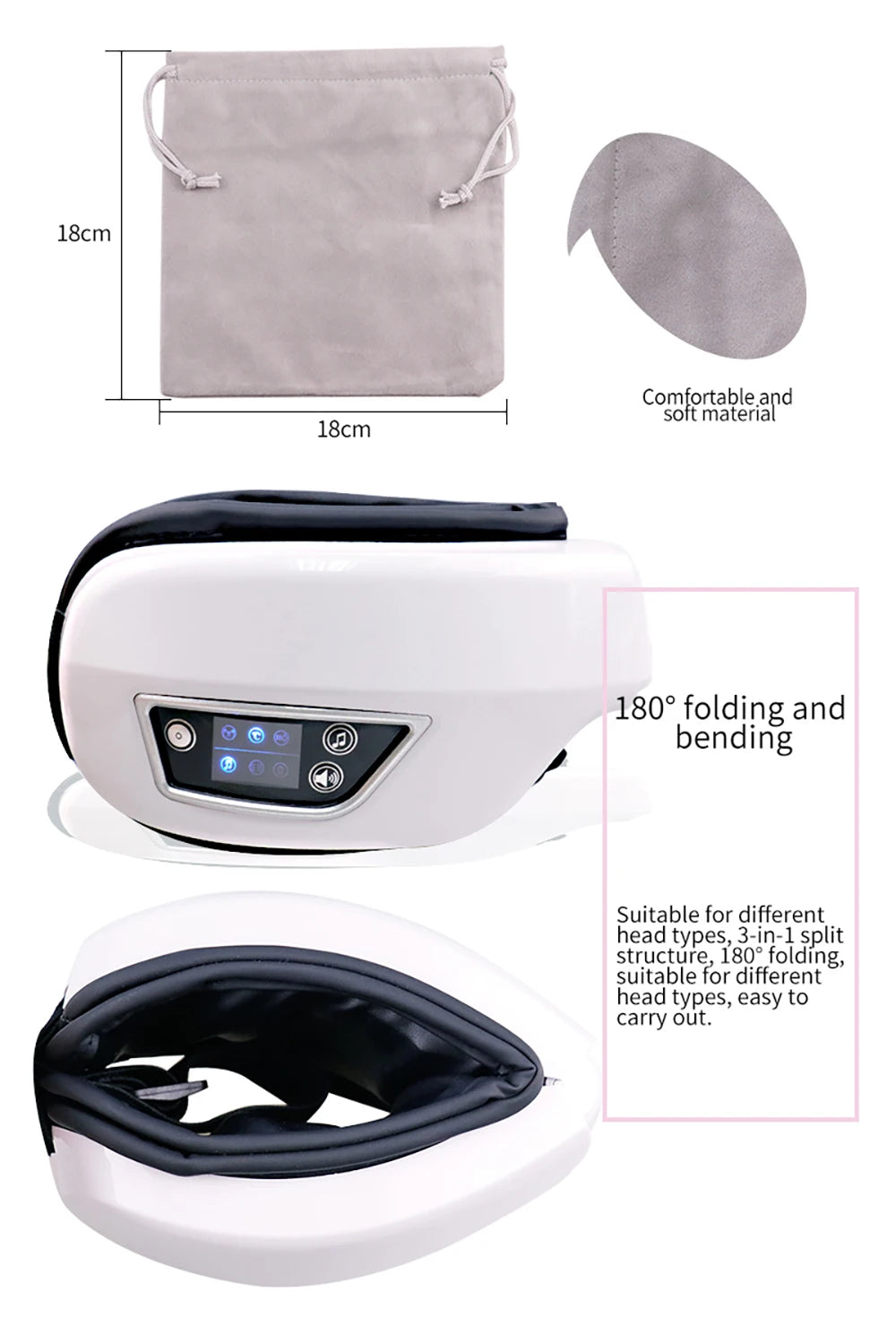 6D Smart Eye Massager Glasses with Vibration & Bluetooth