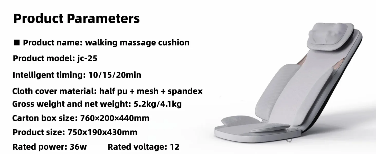 Back Massager Cushion with Kneading & Heat for Lower Back
