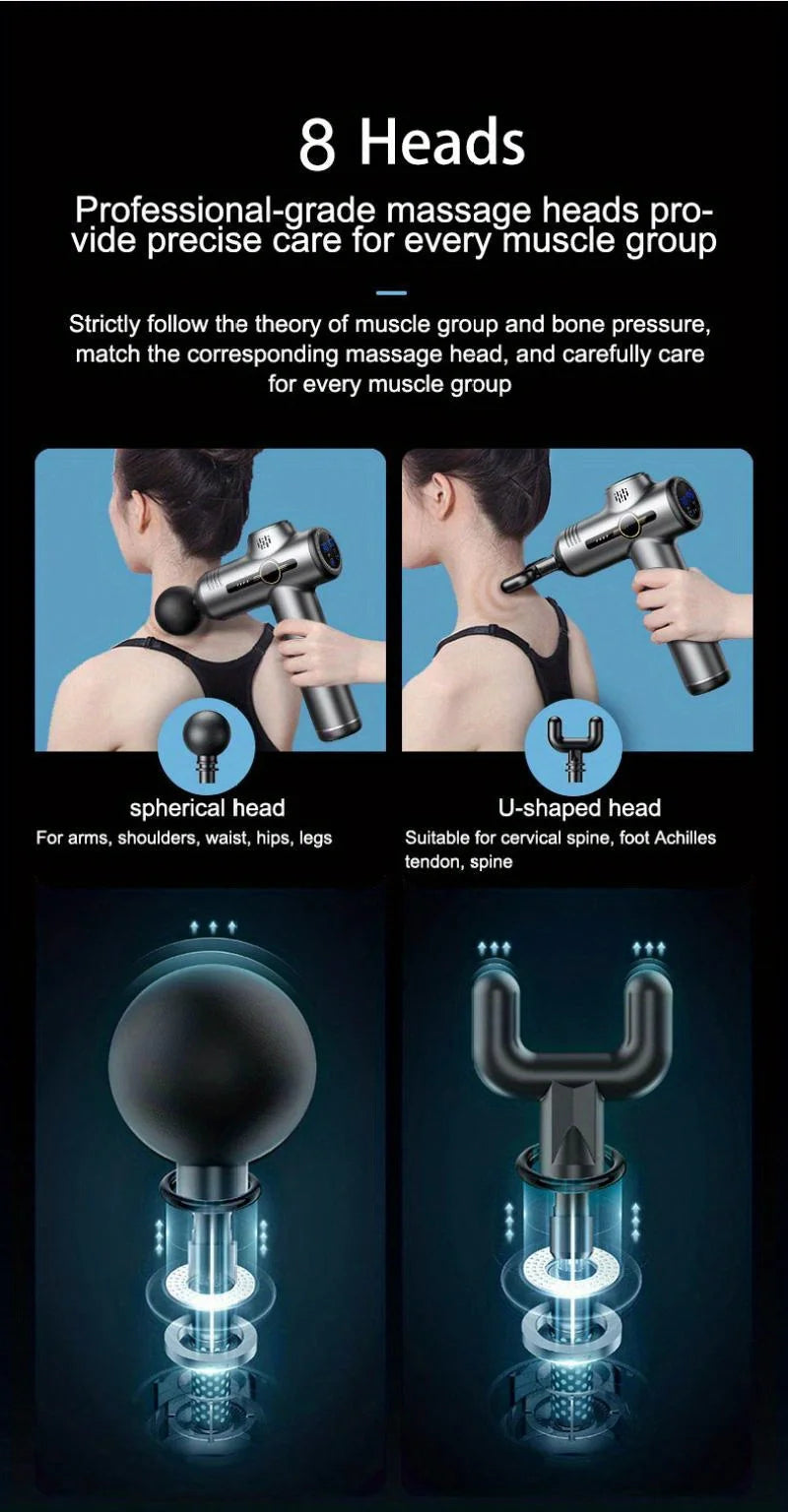 Portable Fascia Gun — Compact Vibration Massage Gun for Body, Neck & Back Muscle Relief