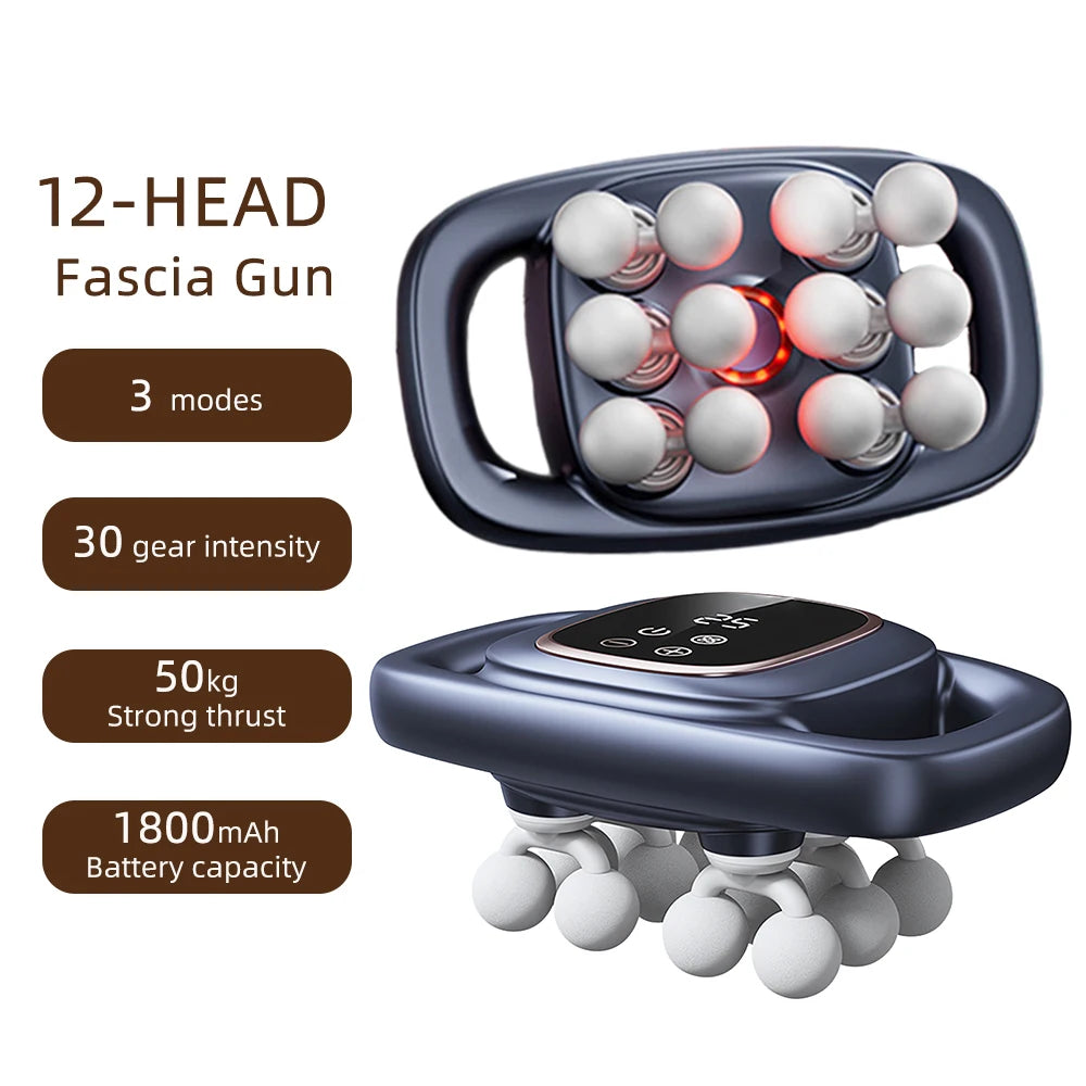 42-Head Fascia Gun — High-Frequency Vibration Massage Gun for Back, Waist, Neck & Shoulders